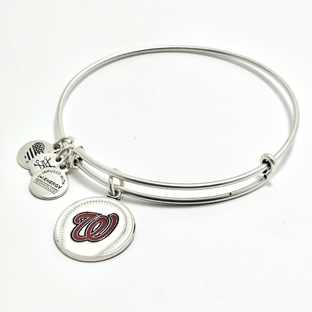 Alex and Ani MLB Washington Nationals Expandable Bracelet. Silver Finish.